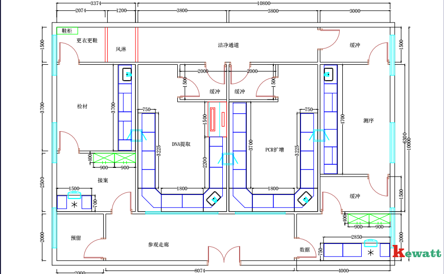 藥廠DNA實驗室平面設計圖